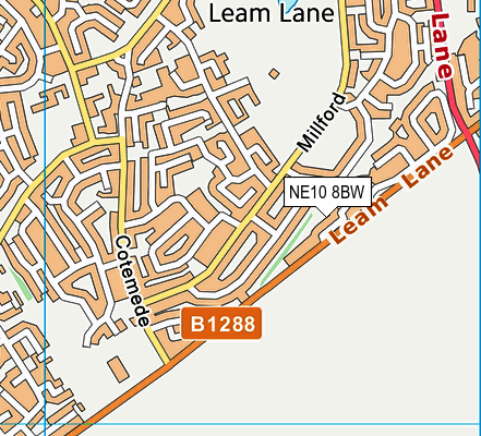 NE10 8BW map - OS VectorMap District (Ordnance Survey)