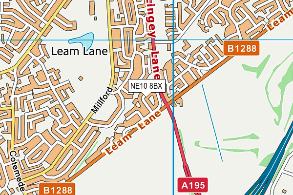 NE10 8BX map - OS VectorMap District (Ordnance Survey)