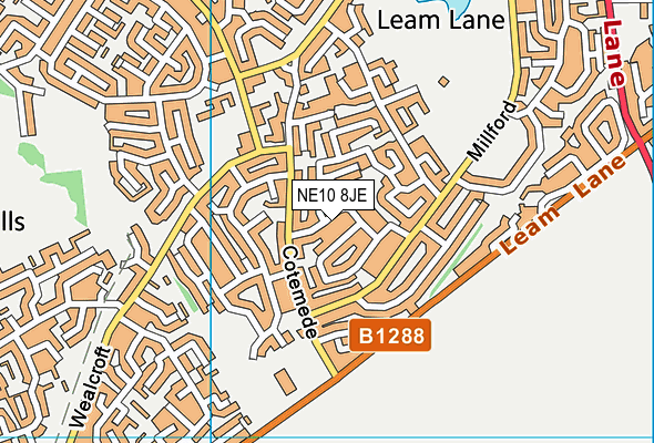 NE10 8JE map - OS VectorMap District (Ordnance Survey) NE10 8JE map - OS VectorMap District (Ordnance Survey)