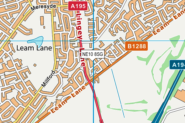 NE10 8SG map - OS VectorMap District (Ordnance Survey)