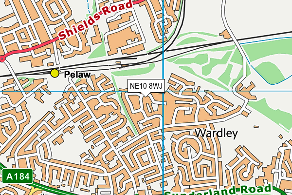 NE10 8WJ map - OS VectorMap District (Ordnance Survey)