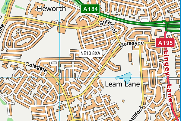 NE10 8XA map - OS VectorMap District (Ordnance Survey)