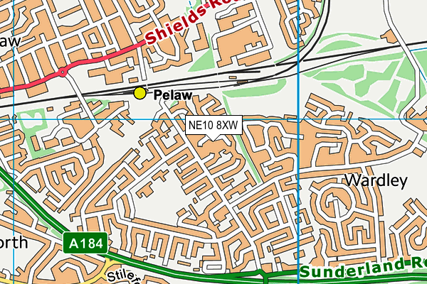NE10 8XW map - OS VectorMap District (Ordnance Survey)