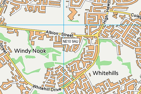 NE10 9AU map - OS VectorMap District (Ordnance Survey)