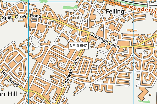 NE10 9HZ map - OS VectorMap District (Ordnance Survey)