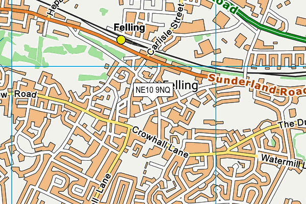 NE10 9NQ map - OS VectorMap District (Ordnance Survey)