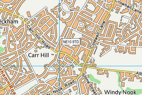 NE10 9TD map - OS VectorMap District (Ordnance Survey)