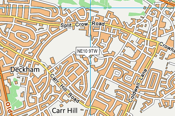 NE10 9TW map - OS VectorMap District (Ordnance Survey)