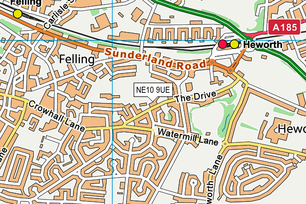 NE10 9UE map - OS VectorMap District (Ordnance Survey) NE10 9UE map - OS VectorMap District (Ordnance Survey)
