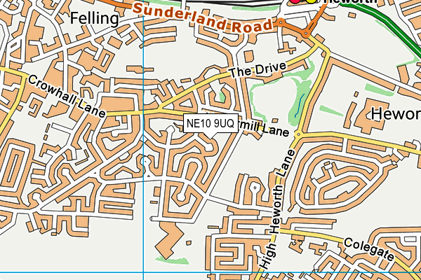 NE10 9UQ map - OS VectorMap District (Ordnance Survey) NE10 9UQ map - OS VectorMap District (Ordnance Survey)
