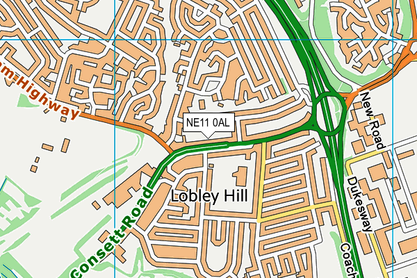 NE11 0AL map - OS VectorMap District (Ordnance Survey) NE11 0AL map - OS VectorMap District (Ordnance Survey)