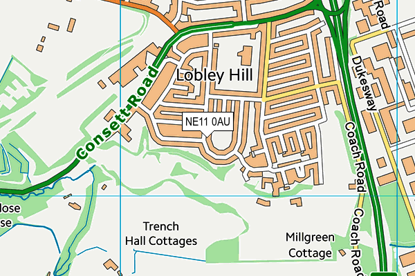 NE11 0AU map - OS VectorMap District (Ordnance Survey) NE11 0AU map - OS VectorMap District (Ordnance Survey)