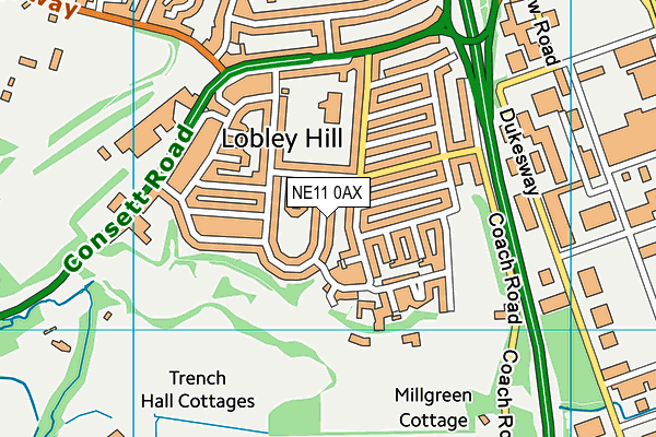 NE11 0AX map - OS VectorMap District (Ordnance Survey) NE11 0AX map - OS VectorMap District (Ordnance Survey)