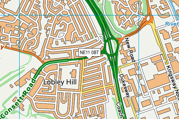 NE11 0BT map - OS VectorMap District (Ordnance Survey) NE11 0BT map - OS VectorMap District (Ordnance Survey)