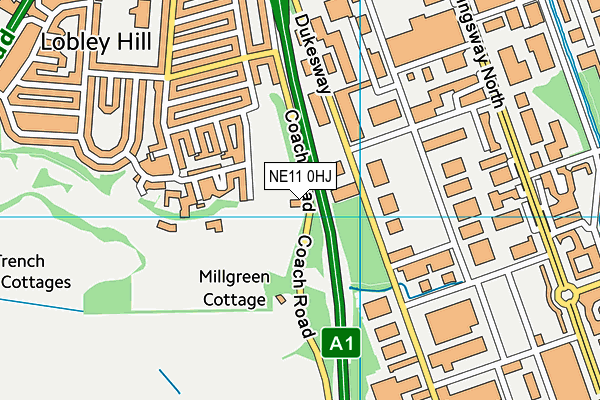NE11 0HJ map - OS VectorMap District (Ordnance Survey) NE11 0HJ map - OS VectorMap District (Ordnance Survey)