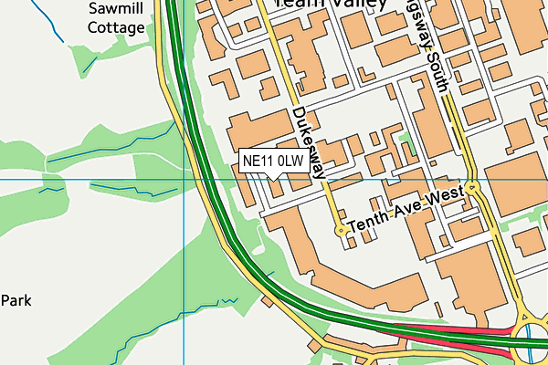 NE11 0LW map - OS VectorMap District (Ordnance Survey) NE11 0LW map - OS VectorMap District (Ordnance Survey)