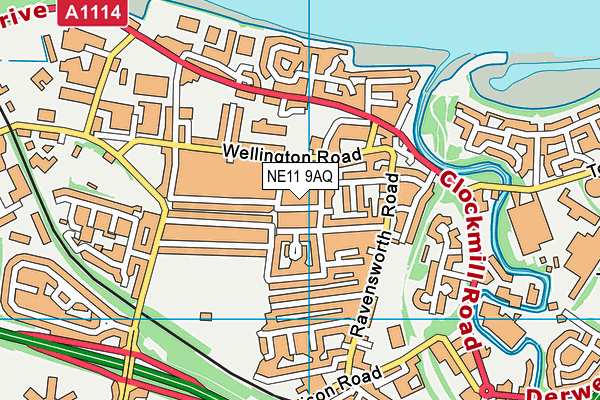NE11 9AQ map - OS VectorMap District (Ordnance Survey) NE11 9AQ map - OS VectorMap District (Ordnance Survey)