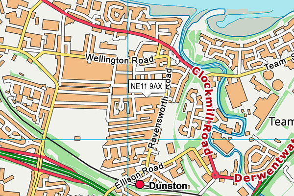 NE11 9AX map - OS VectorMap District (Ordnance Survey) NE11 9AX map - OS VectorMap District (Ordnance Survey)