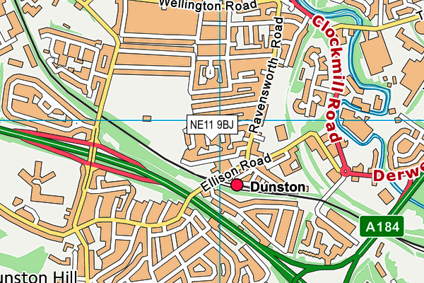 NE11 9BJ map - OS VectorMap District (Ordnance Survey) NE11 9BJ map - OS VectorMap District (Ordnance Survey)