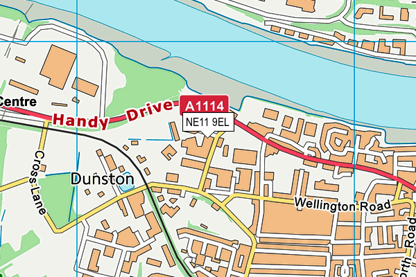 NE11 9EL map - OS VectorMap District (Ordnance Survey)
