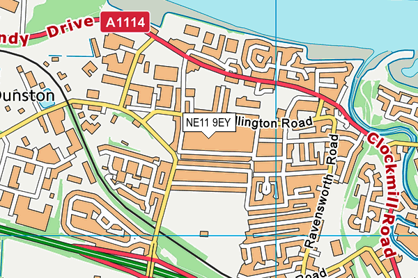 NE11 9EY map - OS VectorMap District (Ordnance Survey) NE11 9EY map - OS VectorMap District (Ordnance Survey)