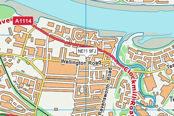 NE11 9FJ map - OS VectorMap District (Ordnance Survey) NE11 9FJ map - OS VectorMap District (Ordnance Survey)