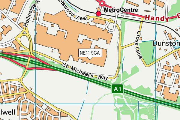 NE11 9GA map - OS VectorMap District (Ordnance Survey) NE11 9GA map - OS VectorMap District (Ordnance Survey)