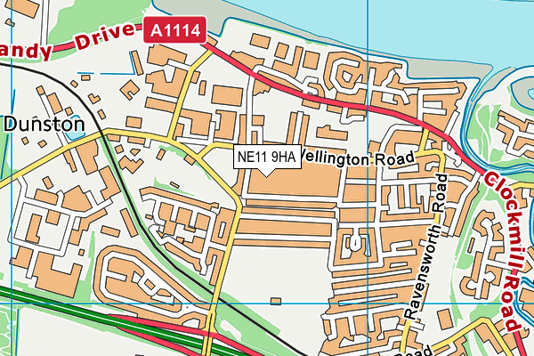 NE11 9HA map - OS VectorMap District (Ordnance Survey) NE11 9HA map - OS VectorMap District (Ordnance Survey)