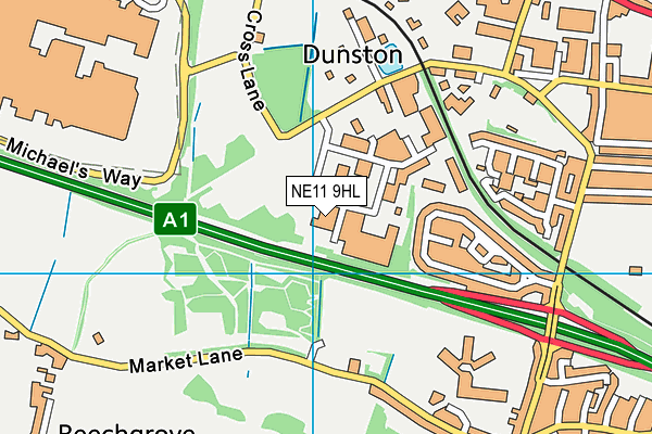 NE11 9HL map - OS VectorMap District (Ordnance Survey) NE11 9HL map - OS VectorMap District (Ordnance Survey)