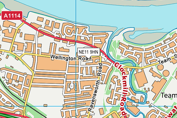NE11 9HN map - OS VectorMap District (Ordnance Survey)