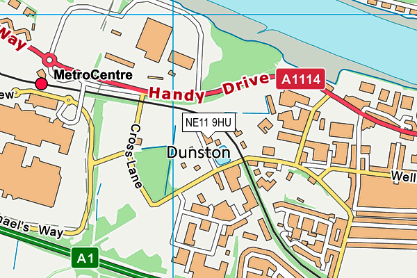 NE11 9HU map - OS VectorMap District (Ordnance Survey) NE11 9HU map - OS VectorMap District (Ordnance Survey)