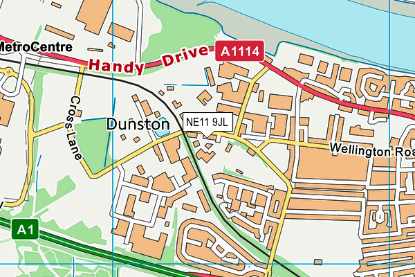 NE11 9JL map - OS VectorMap District (Ordnance Survey) NE11 9JL map - OS VectorMap District (Ordnance Survey)