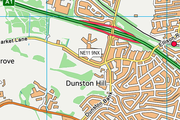 NE11 9NX map - OS VectorMap District (Ordnance Survey) NE11 9NX map - OS VectorMap District (Ordnance Survey)