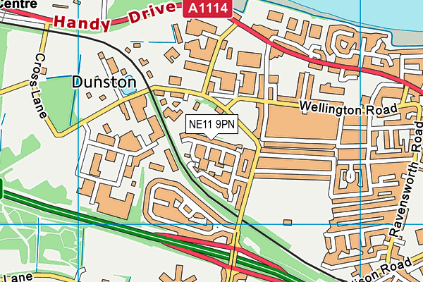 NE11 9PN map - OS VectorMap District (Ordnance Survey) NE11 9PN map - OS VectorMap District (Ordnance Survey)