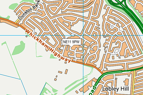 NE11 9PW map - OS VectorMap District (Ordnance Survey) NE11 9PW map - OS VectorMap District (Ordnance Survey)