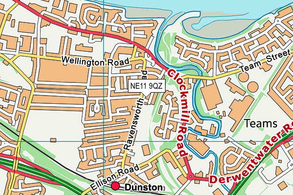 NE11 9QZ map - OS VectorMap District (Ordnance Survey) NE11 9QZ map - OS VectorMap District (Ordnance Survey)