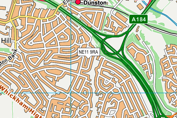 NE11 9RA map - OS VectorMap District (Ordnance Survey) NE11 9RA map - OS VectorMap District (Ordnance Survey)