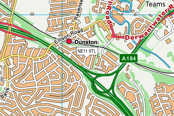 NE11 9TL map - OS VectorMap District (Ordnance Survey) NE11 9TL map - OS VectorMap District (Ordnance Survey)