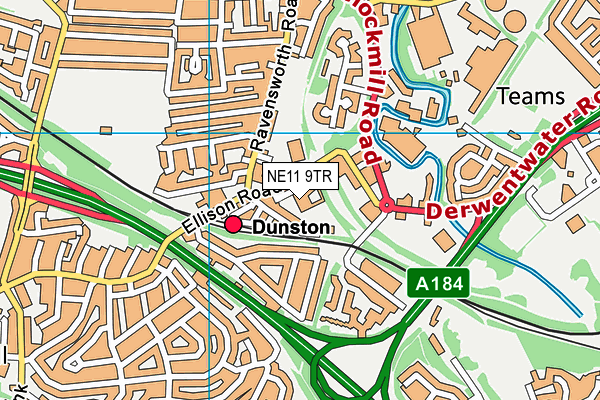 NE11 9TR map - OS VectorMap District (Ordnance Survey) NE11 9TR map - OS VectorMap District (Ordnance Survey)