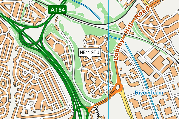 NE11 9TU map - OS VectorMap District (Ordnance Survey)
