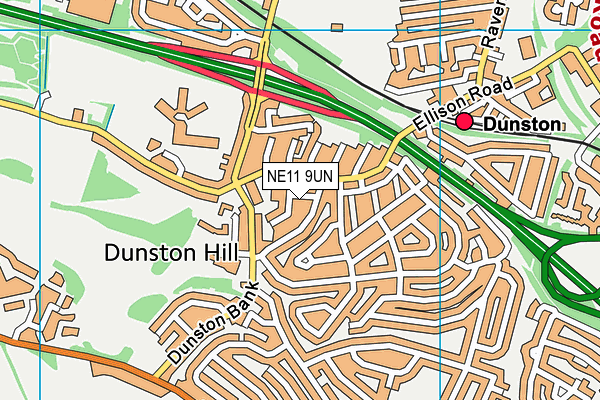 NE11 9UN map - OS VectorMap District (Ordnance Survey) NE11 9UN map - OS VectorMap District (Ordnance Survey)