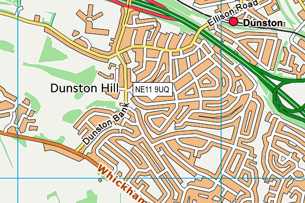NE11 9UQ map - OS VectorMap District (Ordnance Survey) NE11 9UQ map - OS VectorMap District (Ordnance Survey)