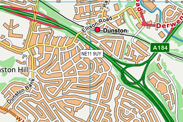 NE11 9UY map - OS VectorMap District (Ordnance Survey) NE11 9UY map - OS VectorMap District (Ordnance Survey)