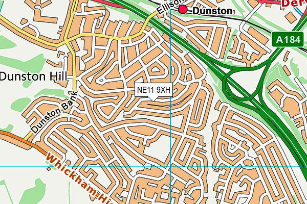 NE11 9XH map - OS VectorMap District (Ordnance Survey) NE11 9XH map - OS VectorMap District (Ordnance Survey)