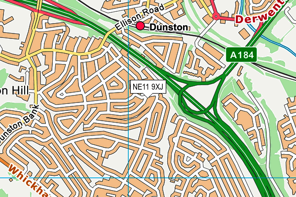 NE11 9XJ map - OS VectorMap District (Ordnance Survey) NE11 9XJ map - OS VectorMap District (Ordnance Survey)