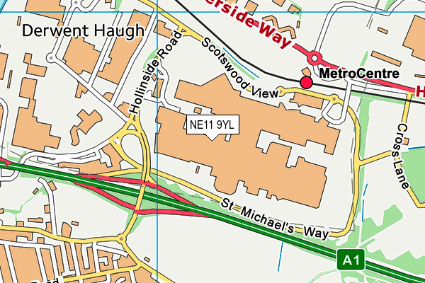 NE11 9YL map - OS VectorMap District (Ordnance Survey) NE11 9YL map - OS VectorMap District (Ordnance Survey)