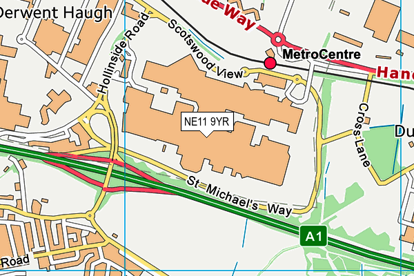 NE11 9YR map - OS VectorMap District (Ordnance Survey) NE11 9YR map - OS VectorMap District (Ordnance Survey)