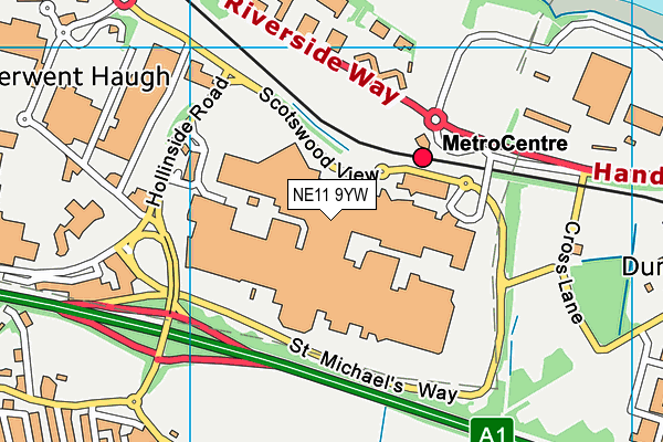 NE11 9YW map - OS VectorMap District (Ordnance Survey) NE11 9YW map - OS VectorMap District (Ordnance Survey)