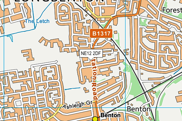 NE12 2DF map - OS VectorMap District (Ordnance Survey) NE12 2DF map - OS VectorMap District (Ordnance Survey)