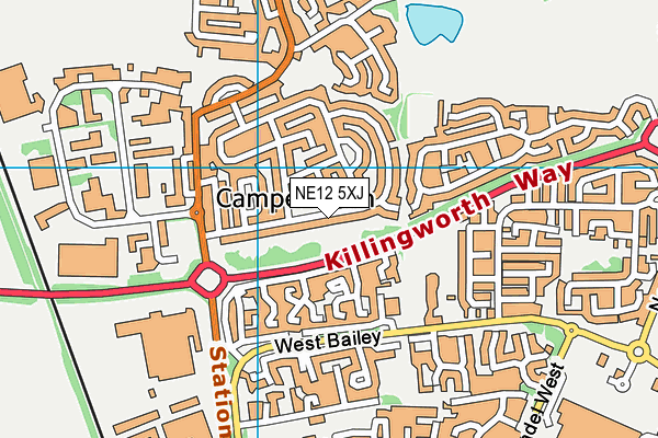 NE12 5XJ map - OS VectorMap District (Ordnance Survey)